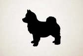 Pomsky - Silhouette hond - M - 60x61cm - Zwart - wanddecoratie