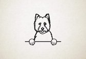 West Highland White Terrier - hond met pootjes - S - 44x50cm - Zwart - wanddecoratie