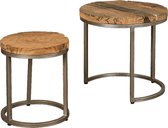 Salontafel - coffeetable set of 2 - metaal - 36x36x4352