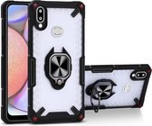 Matte TPU + PC magnetische schokbestendige hoes met ringhouder voor Samsung Galaxy A10s (zwart)