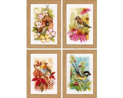 Vervaco - Miniatuur telpakket kit - 4 Seizoenen set van 4 - PN-0153564 - Borduren - Borduurpakket - Borduurpakket volwassenen - Borduurpakket kind