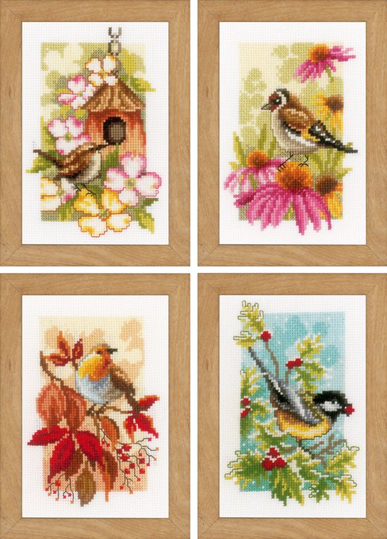 Vervaco - Miniatuur telpakket kit - 4 Seizoenen set van 4 - PN-0153564 - Borduren - Borduurpakket - Borduurpakket volwassenen - Borduurpakket kind