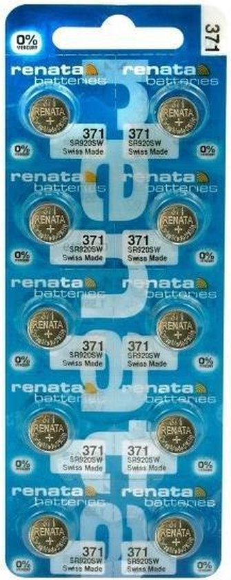 Stevig vandaag Waarnemen SR920SW Horloge batterij 371 Renata - 10 stuks | bol.com