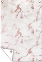 Tuinposter - Tuindoek - Tuinposters buiten - Marmer - Glitter - Roze - 80x120 cm - Tuin