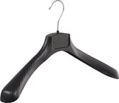 De Kledinghanger Gigant - 20 x Mantel / kostuumhanger kunststof zwart met schouderverbreding, 42 cm