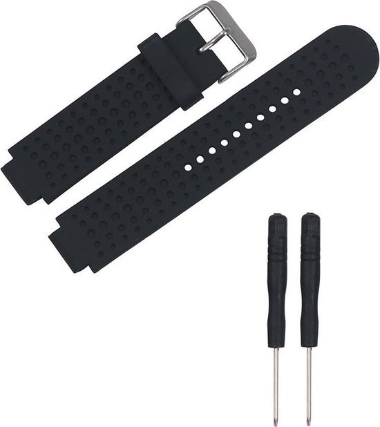 Horlogebandje Geschikt voor Garmin Forerunner 25 Zwart Siliconen Horlogebandje . bol