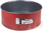 Springvorm 20 cm - Zinaps bakken tin met anti-stick coating - ronde cake tin - Springform tin met serveerbasis - koolstofstaal - rood (diameter 20 cm) (WK 02129)