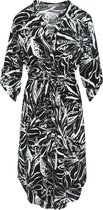 Cassis - Female - Jurk in viscose met tweekleurige print  - Zwart