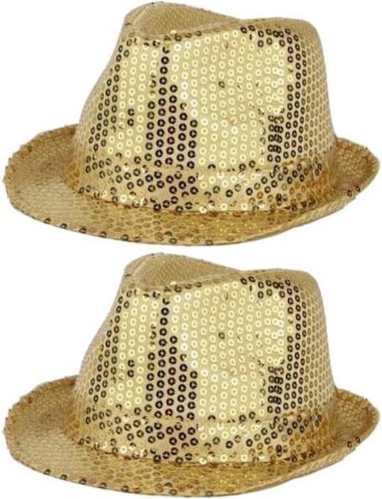 Makkelijk te gebeuren brandwonden tijdelijk 6x stuks gouden carnaval verkleed hoed met pailletten - Glitter bling bling  hoeden | bol.com