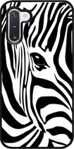 - ADEL Siliconen Back Cover Softcase Hoesje Geschikt voor Samsung Galaxy Note 10 - Zebra Wit