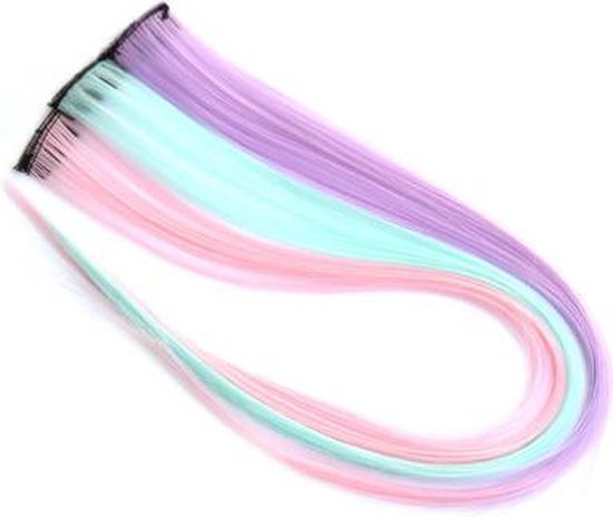 Extensions de cheveux clips pastel lot de 3