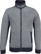 Casa Moda vest katoenmelange - blauw-wit melange (met rits) -  Maat XXL