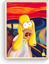 Homer Simpson The Simpsons Van Gogh Scream Print Poster Wall Art Kunst Canvas Printing Op Papier Living Decoratie 40X50cm Multi-color