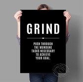 Grind Motivational Poster Zwart 55x80cm Multi-color