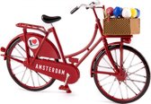 miniatuurfiets Amsterdam 15 x 9 cm metaal rood