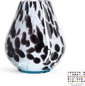 Design vaas Venice - Fidrio DALMATIAN - glas, mondgeblazen bloemenvaas - diameter 19 cm hoogte 25 cm