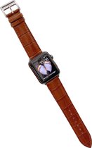 Apple Watch 42/44MM Leren Bandje - Horloge Bandje - Gesp Sluiting- Polsband - Kunstleer - Apple Watch 1 / 2 / 3 / 4 / 5 / 6 / SE - Lichtbruin