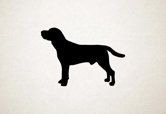 Silhouette hond - Beagle - L - 75x107cm - Zwart - wanddecoratie