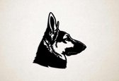 Wanddecoratie - Hond - Duitse Herder 1 - S - 48x45cm - Zwart - muurdecoratie - Line Art