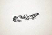 Line Art - Krokodil 2 - L - 37x109cm - Zwart - geometrische wanddecoratie