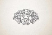 Line Art - Hond - Berner sennen - M - 54x90cm - EssenhoutWit - geometrische wanddecoratie