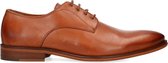 Manfield - Heren - Cognac leren veterschoenen - Maat 44