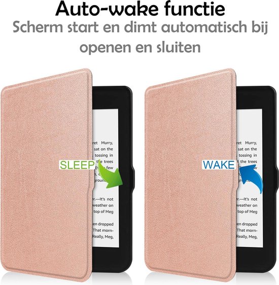 Hoesje Geschikt voor Kobo Nia Hoes Bescherm Hoesje Case Sleep Cover - Hoes Geschikt voor Kobo Nia Hoesje - Rosé Goud van Mobigear — afbeelding 3