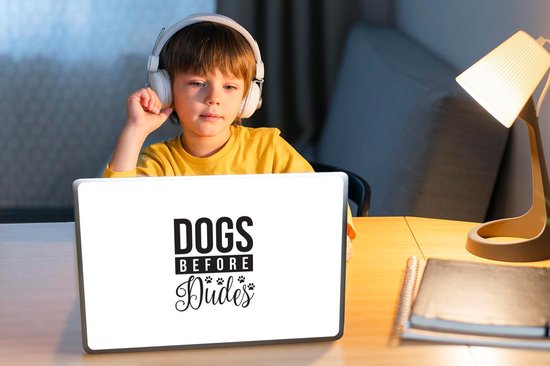 Autocollant pour ordinateur portable - 11,6 pouces - Citations - Les chiens avant les mecs - Chien - Proverbes - 30x21cm - Autocollants pour ordinateur portable - Skin pour ordinateur portable - Housse