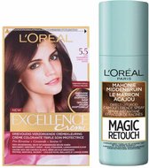 L'Oréal Excellence Mahonie Haarverf Middenbruin en uitgroei set Pakket