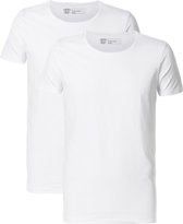 Petrol Industries Heren T-Shirts 2-Pack - Ronde Hals - Katoen - Regular Fit - Basic Tshirt Set Korte Mouwen - Ondershirt - Multipack van 2 stuks - Wit - Maat XL