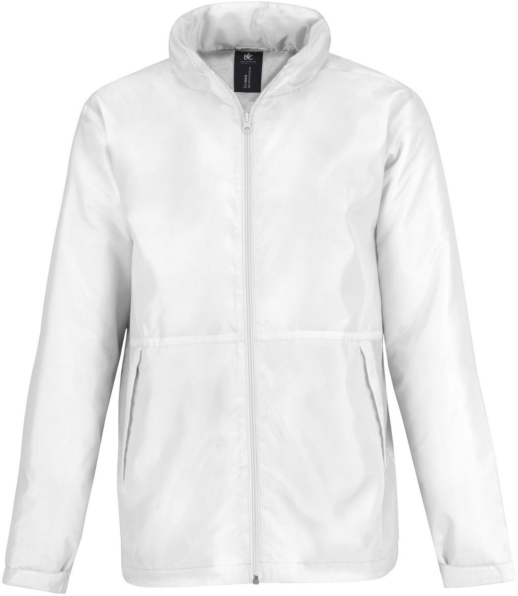 B&C Mens Multi Active Hooded Fleece Lined Jacket (Wit/wit)