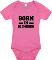 Born in Nijmegen tekst baby rompertje roze meisjes - Kraamcadeau - Nijmegen geboren cadeau 80 (9-12 maanden)