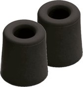 4x stuks deurstopper / deurstoppers rubber zwart - 2,4 x 3 cm - deurbuffers / deurbuffer