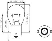 Lamp 12V-10W BA15S  Chroom (Mirror)
