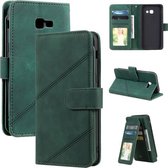 Voor Samsung Galaxy A5 2017 Skin Feel Business Horizontale Flip PU Lederen Case met Houder & Multi-kaartsleuven & Portemonnee & Lanyard & Fotolijst (Groen)