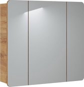 Spiegelkast Badkamer 75x80 cm – Bibi – Luxe Badkamer Spiegel Kast – Badkamerkast met Spiegel 3 schappen - Perfecthomeshop