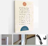 A trendy set of Abstract Hand Painted Illustrations for Wall Decoration, Social Media Banner, Brochure Cover Design or Postcard Background - Modern Art Canvas - Vertical - 19376455