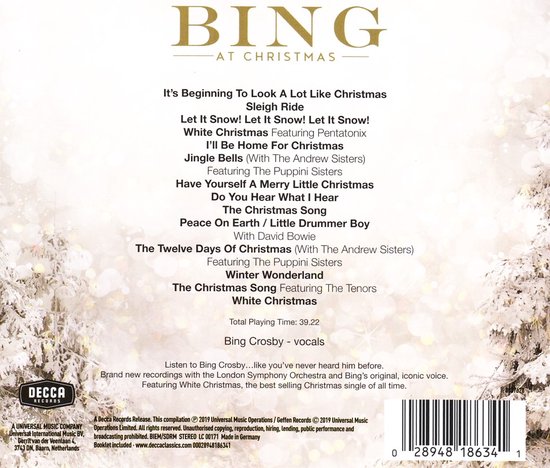Bing Crosby, London Symphony Orchestra - Bing At Christmas (CD)