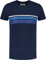 Shiwi Tee men placed stripe - donker blauw - XL