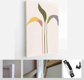 Collection of contemporary art posters in pastel colors. Abstract leaves and branch. Great minimal design for social media, postcards, print - Modern Art Canvas - Vertical - 185517