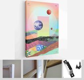 Vector illustration of space, cosmonaut and galaxy for poster, banner or background - Modern Art Canvas - Vertical - 1464911366 - 115*75 Vertical