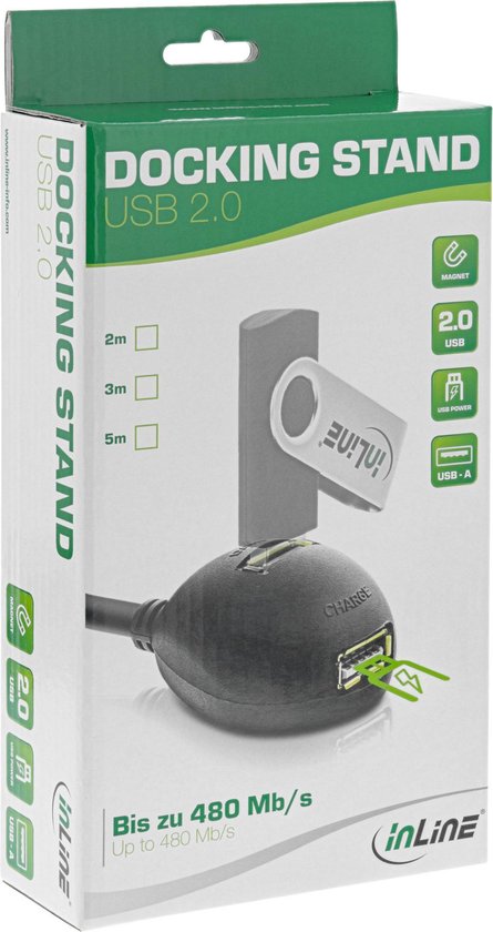 Premium USB naar 2x USB docking kabel - USB2.0 - tot 1A / zwart - 2 ...