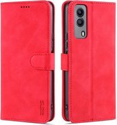 Voor Vivo Y53S 5G AZNS Huid Voelen Kalf Textuur Horizontale Flip Lederen Case met Kaartsleuven & Houder & Portemonnee (Rood)