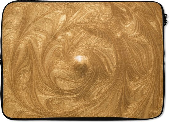 Pochette ordinateur 13 pouces 34x24 cm - Cercles avec motif - Pochette Macbook & Laptop Peinture or en forme de cercle - Pochette ordinateur portable avec photo