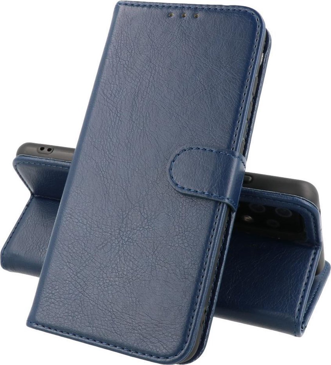 Hoesje Geschikt voor Samsung Galaxy A22 4G - Kaarthouder Book Case Telefoonhoesje - Navy