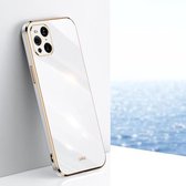 Voor OPPO Find X3 Pro XINLI Straight 6D Plating Gold Edge TPU Shockproof Case (wit)