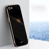 XINLI rechte 6D plating gouden rand TPU schokbestendige hoes voor iPhone 6/6s (zwart)