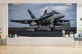 Behang - Fotobehang Vliegtuig - Wielen - Lucht - Breedte 500 cm x hoogte 280 cm