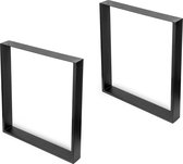 Emuca Set met twee rechthoekige tafelpoten Square, breedte 600 mm, zwartgelakt