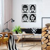 Metalen Wanddecoratie - The Beatles Abstract - 35x44 cm (per stuk) - Vierluik (Metaal Schilderij)